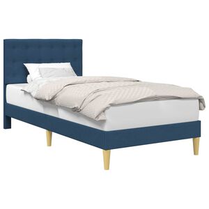 vidaXL Gultas rāmis ar galvas klāju Zila 80 x 200 cm Audums