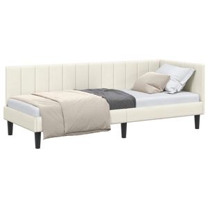 vidaXL Stūra gultas rāmis Krēmkrāsa 80 x 200 cm Samts