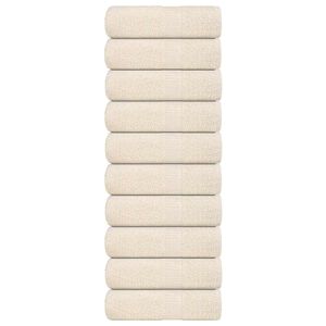 vidaXL dvieļi, FROGN, 10 gab., krēmkrāsas, 30x30 cm, 360 g/m&sup2;