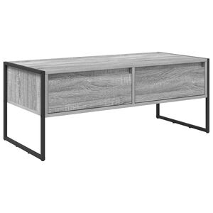 vidaXL Kafijas galdiņ&scaron; ar atvilktni Pelēks Sonoma 100 x 46 x 40 cm