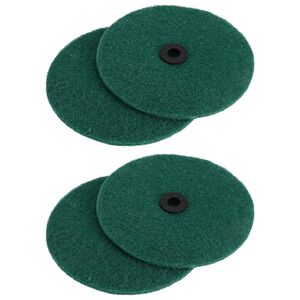 vidaXL Grīdas pulētājs skrubis 4 gab. &Oslash; 14 cm Tum&scaron;i zaļ&scaron; Mikro&scaron;ķiedra