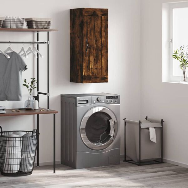 vidaXL sienas skapītis, 34,5x34x90 cm, inženierijas koks, ozolkoka