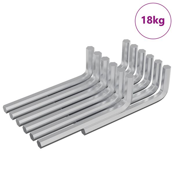 vidaXL Se&scaron;u stūru atslēga 1800 pcs Sudraba 32 x 86 mm Tērauds