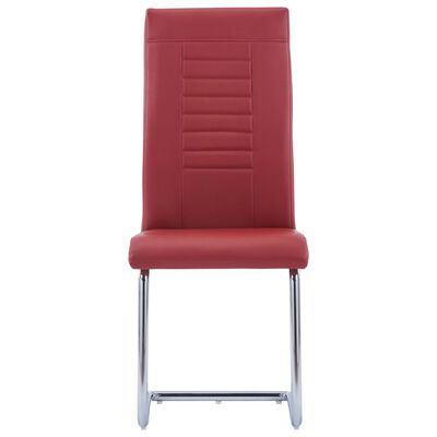 vidaXL virtuves galds un 4 krēsli, sarkana mākslīgā āda