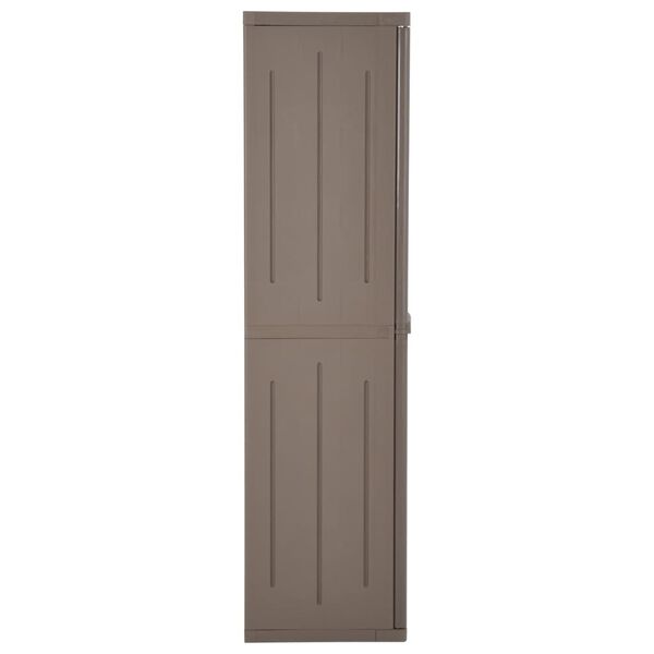 vidaXL dārza uzglabāšanas skapis, 65x45x172 cm, brūns, PP