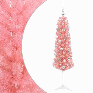 vidaXL Mākslīgā slaida Ziemassvētku egle ar bumbiņām 150 cm 150 LED