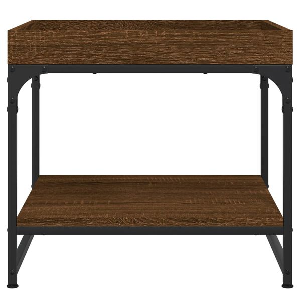 vidaXL kafijas galdiņš, 49,5x49,5x4 5 cm, inženierijas koks, ozolkoka