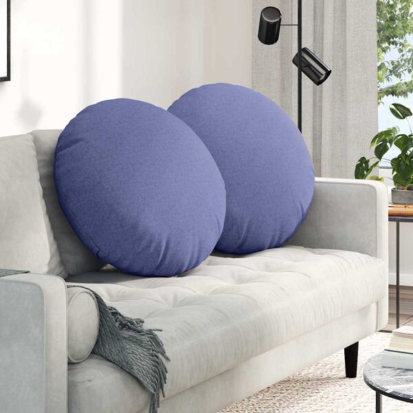 vidaXL Sēdvietas spilventiņi 2 pcs Džinsu zils &Oslash;80 x 29 cm audums