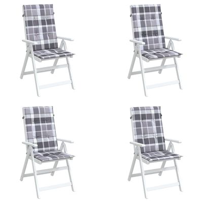 vidaXL dārza krēslu spilveni, 4 gab., pelēki četrstūri, 120x50x3 cm