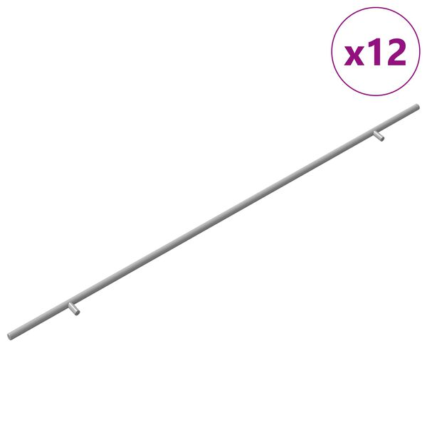 vidaXL Skapja rokturis 12 pcs Sudraba 900 mm Nerūsējo&scaron;s tērauds