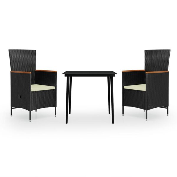 vidaXL 3-daļīgs dārza mēbeļu komplekts ar matračiem