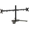 vidaXL dubultais monitora statīvs, melns, tērauds, VESA, 75/100 mm