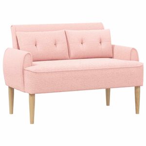 vidaXL Divvietīga mēbele ar pogu pūkām Rozā 117 x 67 x 77 cm Boucl&eacute;