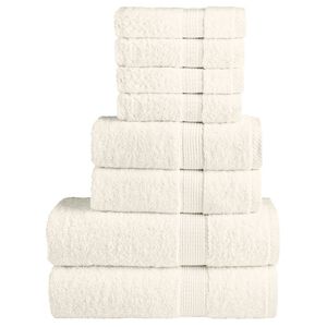 vidaXL dvieļu komplekts SOLUND, 8 gab., krēmkrāsa, 600 gsm
