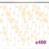 vidaXL LED lampiņu aizkars, 10 m, 400 silti baltas LED, 8 funkcijas