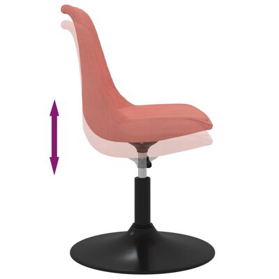vidaXL grozāmi virtuves krēsli, 4 gab., rozā samts