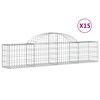 vidaXL arkveida gabiona grozi, 15 gb., 200x30x40/60 cm, cinkota dzelzs