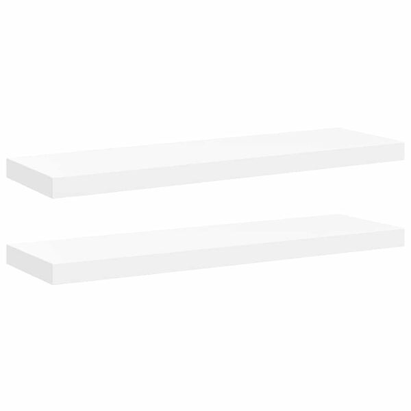 vidaXL sienas plaukti, 2 gab., balti, 80x23,5x3,8 cm, MDF