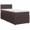 vidaXL Kontinentālā gulta ar matraci Tum&scaron;i brūna 90 x 190 cm Audums