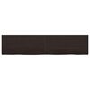 vidaXL galda virsma, tum&scaron;i brūna, 220x50x(2-4) cm, ozola masīvkoks