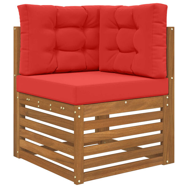 vidaXL Āra dīvāna spilvens 3 pcs Sarkana Poliesters