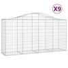 vidaXL arkveida gabiona grozi, 9 gb., 200x50x100/120cm, cinkota dzelzs
