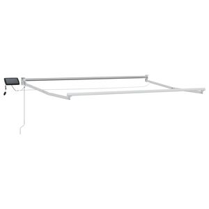 vidaXL Manual Awning Frame with Solar LED 3 x 2 m Balts