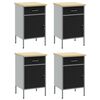 vidaXL Darba skapis ar slēdzeni 4 pcs Melns un pelēks 200 x 55 x 85 cm