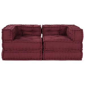 vidaXL Modulārais dīvāna vienība 2 pcs Sarkans 140 x 70 x 56 cm Audums