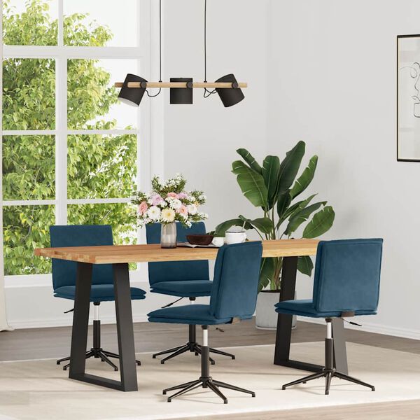 vidaXL virtuves krēsli, 4 gab., zils samts