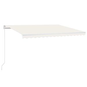 vidaXL izvelkama markīze ar LED, vēja sensoru, krēmkrāsas, 450x300 cm