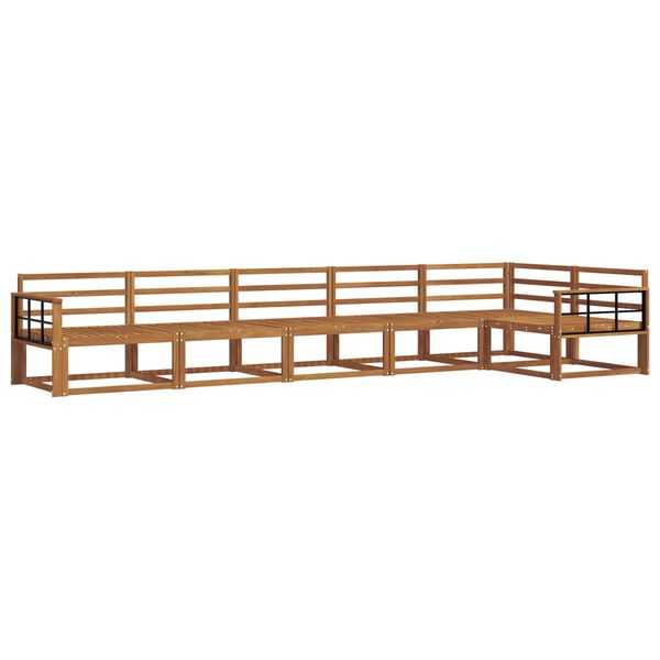 vidaXL Āra dīvānu komplekts 6 pcs Dabiska Cietā akācijas koks