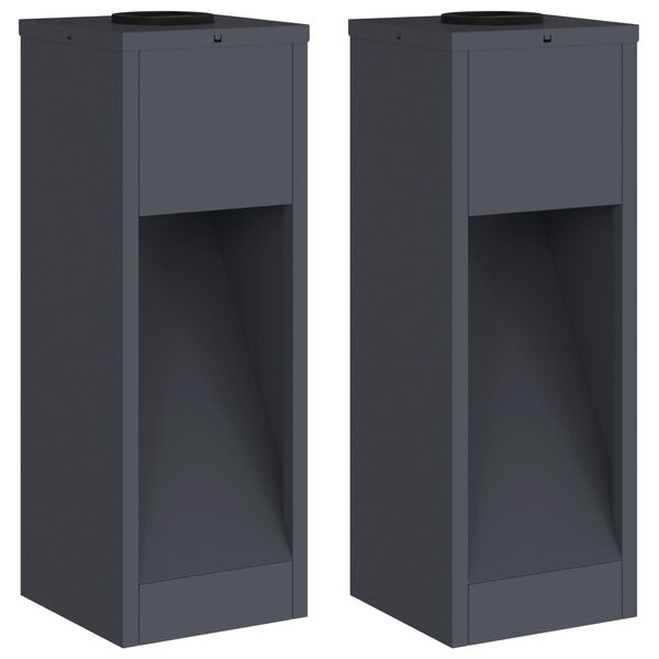 vidaXL Saules LED Ceļa Gaisma 2 pcs Antracīts Auksti velmēts tērauds