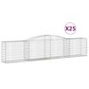 vidaXL arkveida gabiona grozi, 25 gb., 400x50x80/100cm, cinkota dzelzs