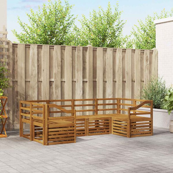 vidaXL Dīvāna komplekti 6 pcs Dabiska Cietā akācijas koks