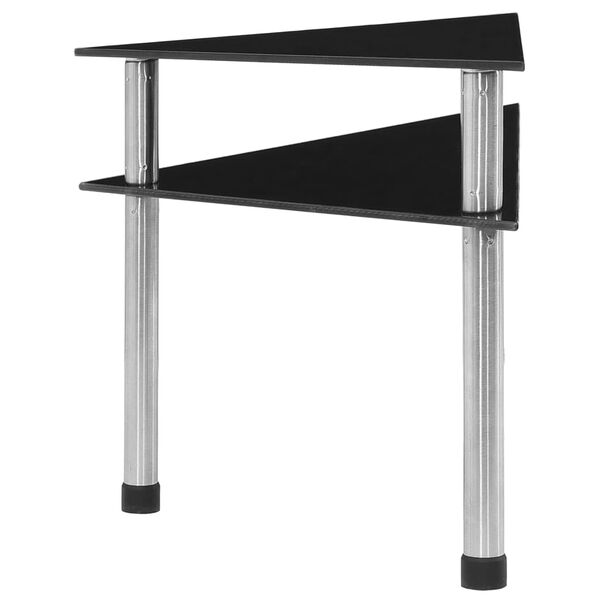 vidaXL virtuves plaukts, 49,5x35x26 cm, melns rūdīts stikls