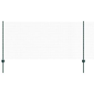 vidaXL Se&scaron;stūra žogs ar stabu 50 x 1 m PVC pārklāts tērauds Zaļa Tīkls