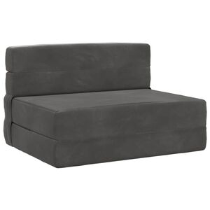 vidaXL Salokāms dīvāngulta Tum&scaron;i pelēka 100 x 80 x 60 cm Audums