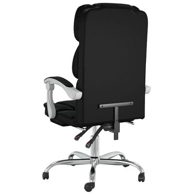 vidaXL biroja krēsls, atgāžams, melna mākslīgā āda
