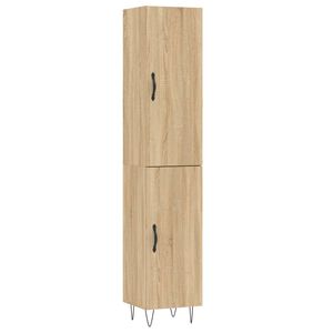 vidaXL augstais skapītis, ozolkoka, 34,5x34x180 cm, inženierijas koks