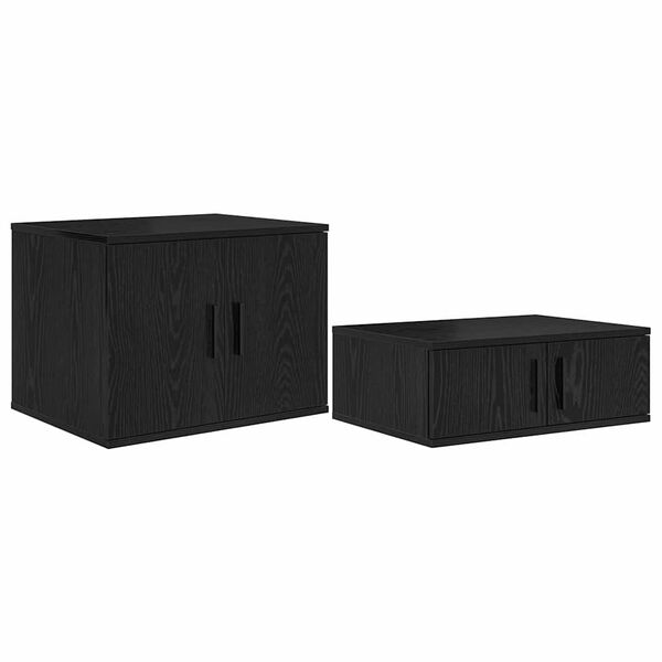 vidaXL Skapītis 2 pcs Melns ozolkoks 103 x 41 x 40 cm