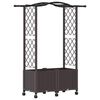 vidaXL Pacelta gulta ar treliem un jumtu Brūna 125 x 40 x 144 cm PP