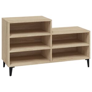 vidaXL apavu plaukts, ozolkoka krāsa, 102x36x60 cm, inženierijas koks