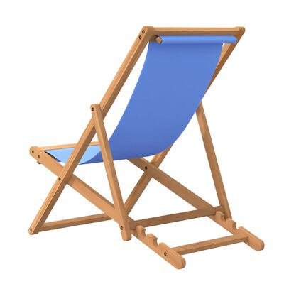 vidaXL pludmales krēsls, 56x105x96 cm, tīkkoks, zils