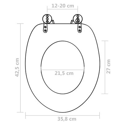 vidaXL tualetes poda sēdeklis ar vāku, MDF, vienkāršs dizains, brūns