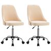 vidaXL grozāmi biroja krēsli, 2 gab., krēmkrāsas audums