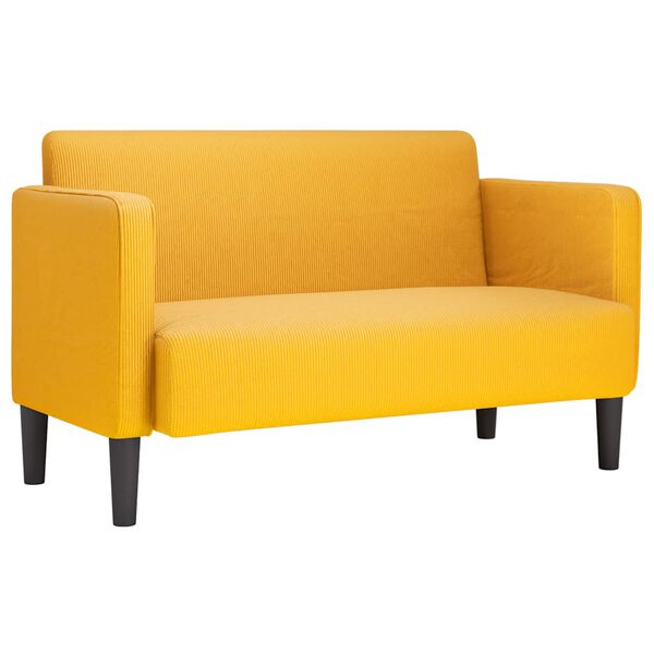 vidaXL Loveseat dīvāns, gai&scaron;i dzeltens, 109 cm, velveta audums