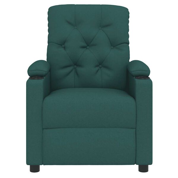 vidaXL atpūtas krēsls, atgāžams, tum&scaron;i zaļ&scaron; audums