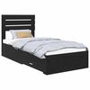 vidaXL Gultas rāmis Melns ozolkoks 90 x 200 cm Inženierijas koks