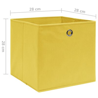 vidaXL uzglabāšanas kastes, 4 gab., 28x28x28 cm, dzeltens audums